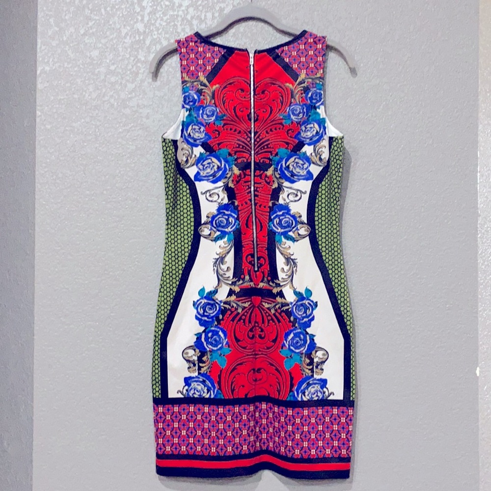 Flying Tomato Mosaic stretch printed dress size L - Picture 2 of 7